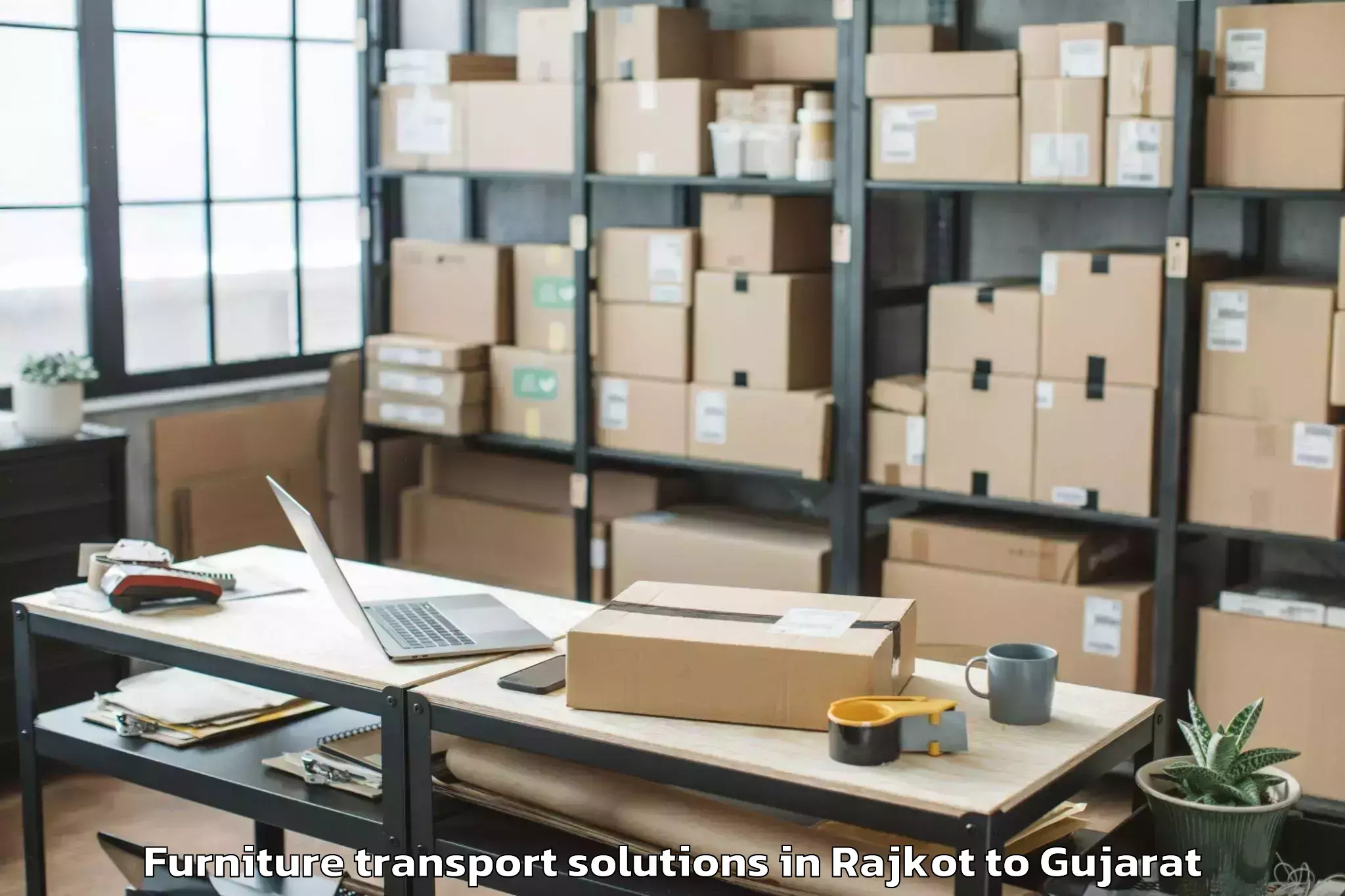 Affordable Rajkot to Iit Gandhi Nagar Furniture Transport Solutions